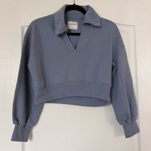 Blue A&F Cropped Pullover